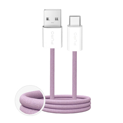 Cablu Puro Fabrik 2.0 10W Usb-a - Usb-c Braided 1.5m - Roz