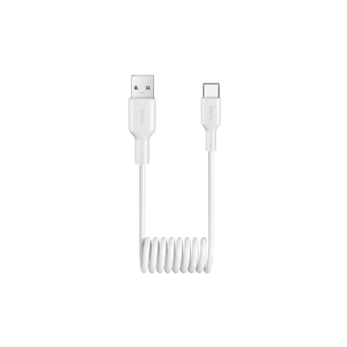 Cablu Puro 10W Usb-a - Usb-c Spiral 1m - Alb