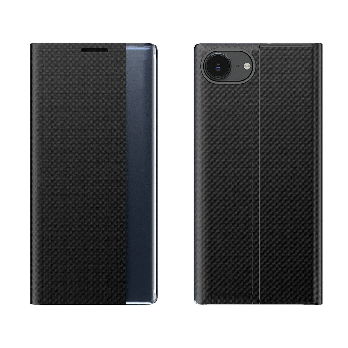 Husa New Sleep cu Flap And Stand pentru iPhone 16e / 17e - Negru