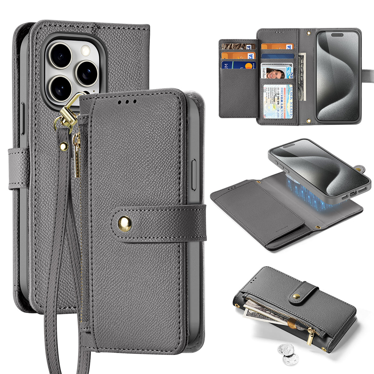 Husa Dux Ducis Lawa Leather pentru iPhone 15 Pro Max - Gri