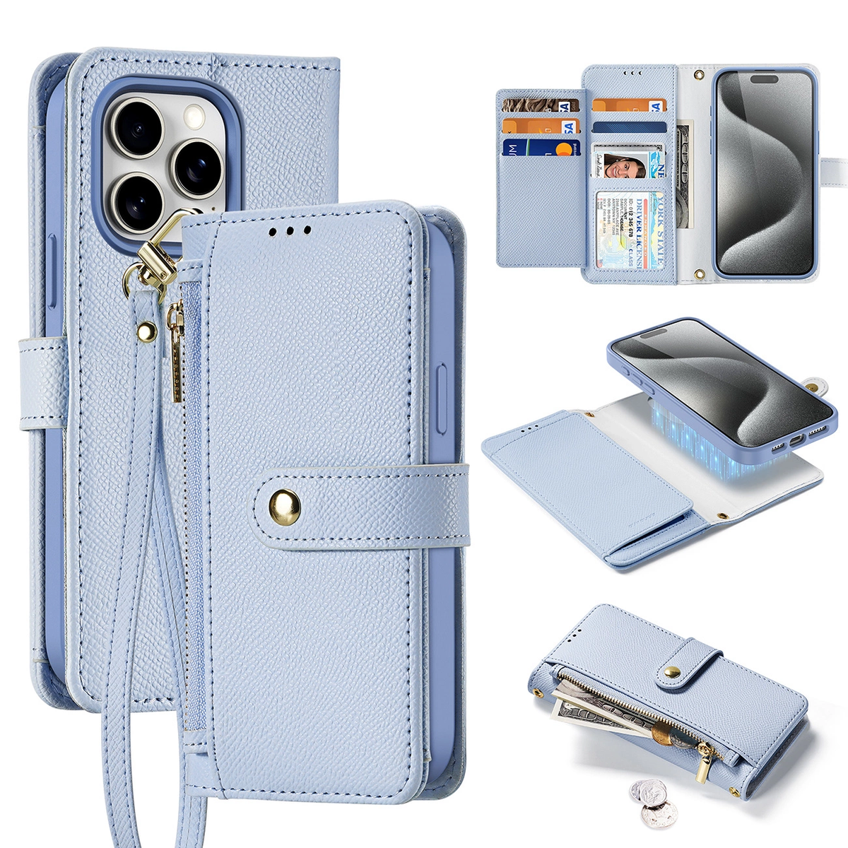 Husa Dux Ducis Lawa Leather pentru iPhone 15 Pro Max - Albastru
