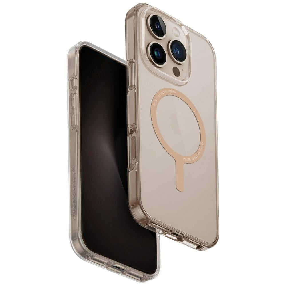 Husa Uniq Clario Magclick Charging pentru iPhone 16 Pro - Transparent Auriu