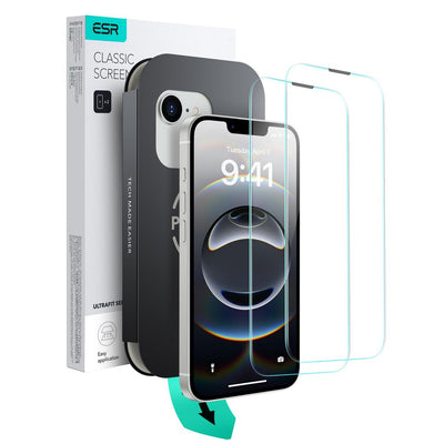 Folie ESR Ultrafit sticla 2-pack Husa pentru iPhone 13 / 13 Pro / 14 / 16e / 17e