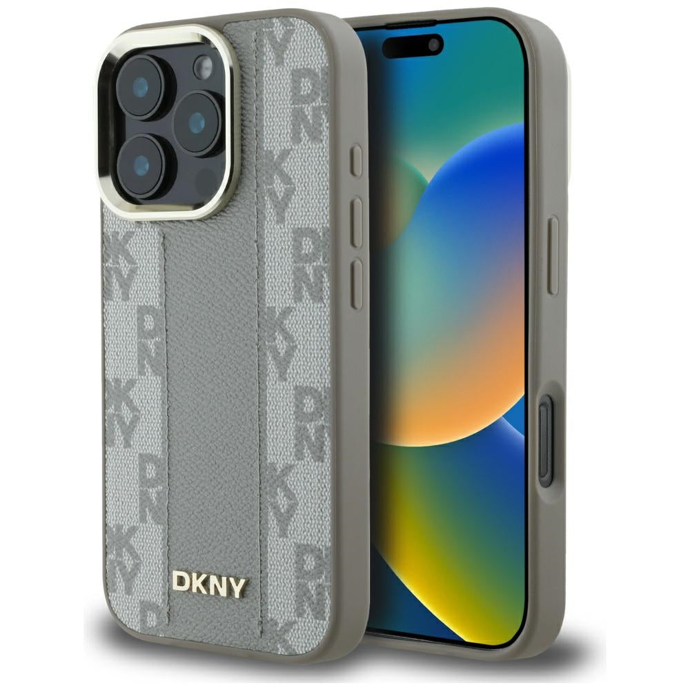 Husa Dkny Checkered Pattern Magsafe iPhone 16 Pro - Bej