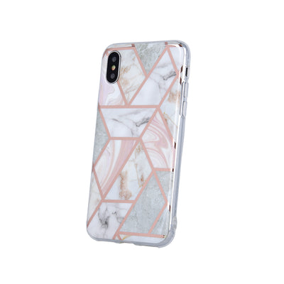 Husa Geometric Marmur pentru Huawei Y5p Roz