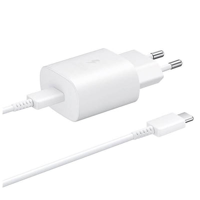Cablu Samsung 25W Ep-ta800ewe Usb-c Incarcator priza cu Samsung Ep-da705bwe Usb-c / Usb-c Replacement Packaging - Alb