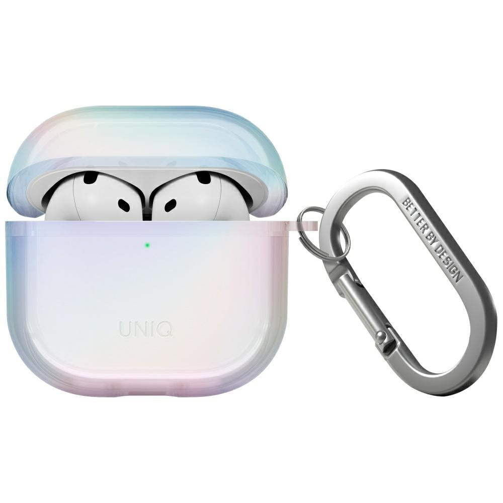Husa Uniq Iridescia pentru AirPods 4 Hang - Holo Alb