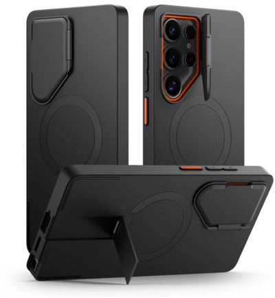 Husa Tech-protect Kevlar Aura Magsafe pentru Samsung Galaxy S25 Ultra - Negru/Portocaliu