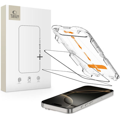 Folie Tech-protect Quick Set+ 2-pack sticla pentru iPhone 16 Pro