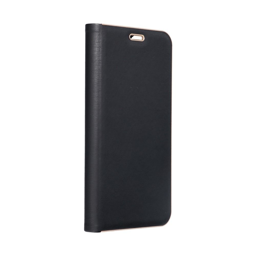 Husa Luna Book Auriu Flip pentru iPhone 13 Negru