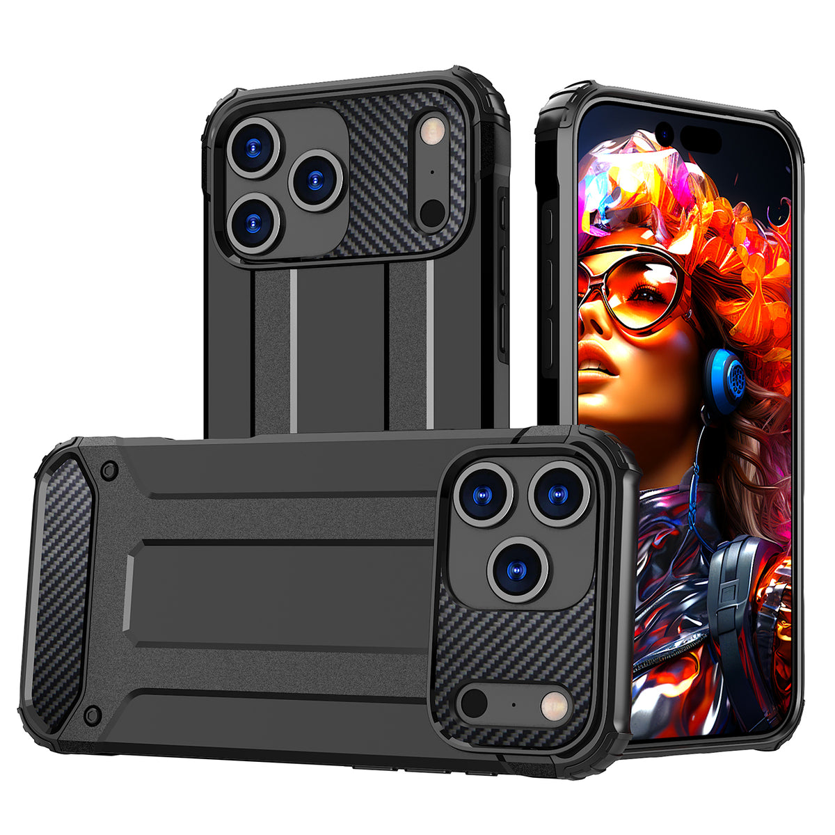 Husa Hybrid Armor pentru iPhone 17 Pro - Negru