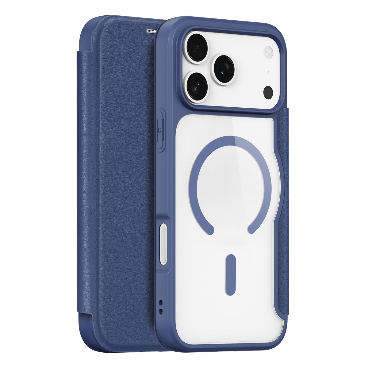 Husa Dux Ducis Skin X Pro iPhone 17 Pro Max cu Wallet, Magsafe Compatible - Albastru