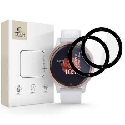Folie Tech-protect Glass Flex+ 2-pack Hybrid Glass pentru Garmin Venu 2S - Negru
