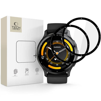 Folie Tech-protect Glass Flex+ 2-pack Hybrid Glass pentru Garmin Venu 3 - Negru