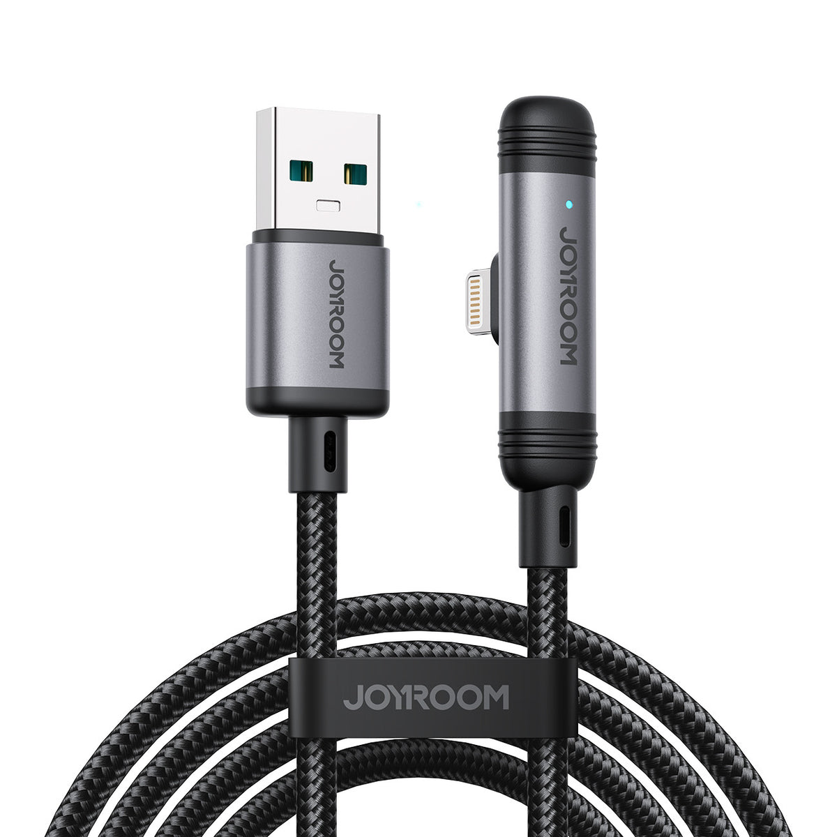 Cablu Joyroom S-a56 Enjoyx Series 90° Usb-a - Lightning 3A 1.2m - Negru