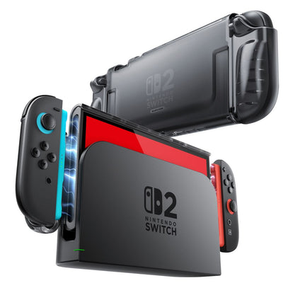Husa Supcase Crystal pentru Nintendo Switch 2 - Transparent Negru