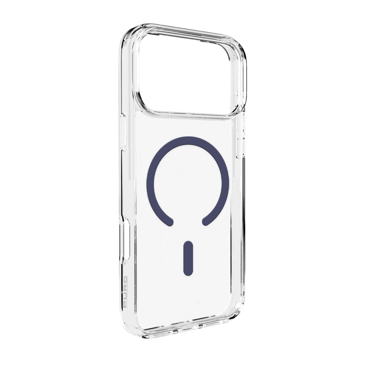 Husa Puro Lite Mag TPU+PC Compatible cu Magsafe pentru iPhone 17 Pro Max - Transparent cu Albastru Ring