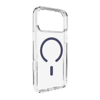 Husa Puro Lite Mag TPU+PC Compatible cu Magsafe pentru iPhone 17 Pro - Transparent cu Albastru Ring