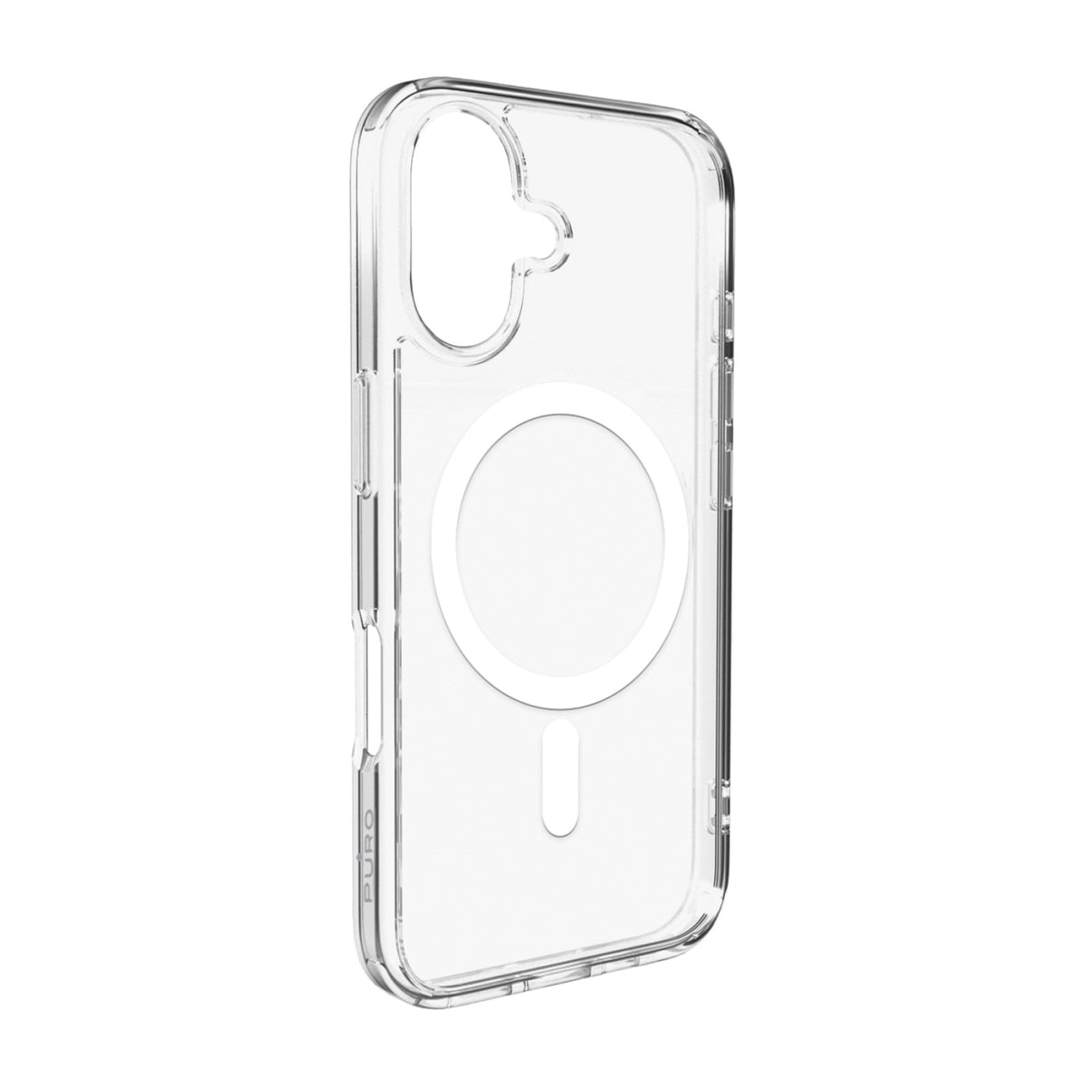 Husa Puro Lite Mag TPU+PC Compatible cu Magsafe pentru iPhone 17 - Transparent cu Alb Ring