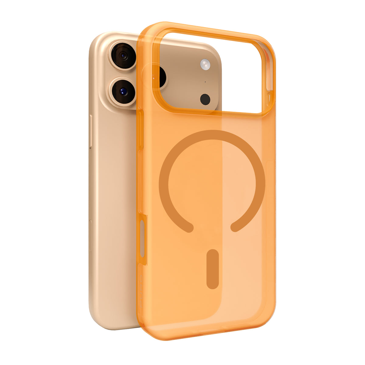 Husa Puro Daylight Magsafe Compatible Silicone pentru iPhone 17 Pro - Translucent Portocaliu