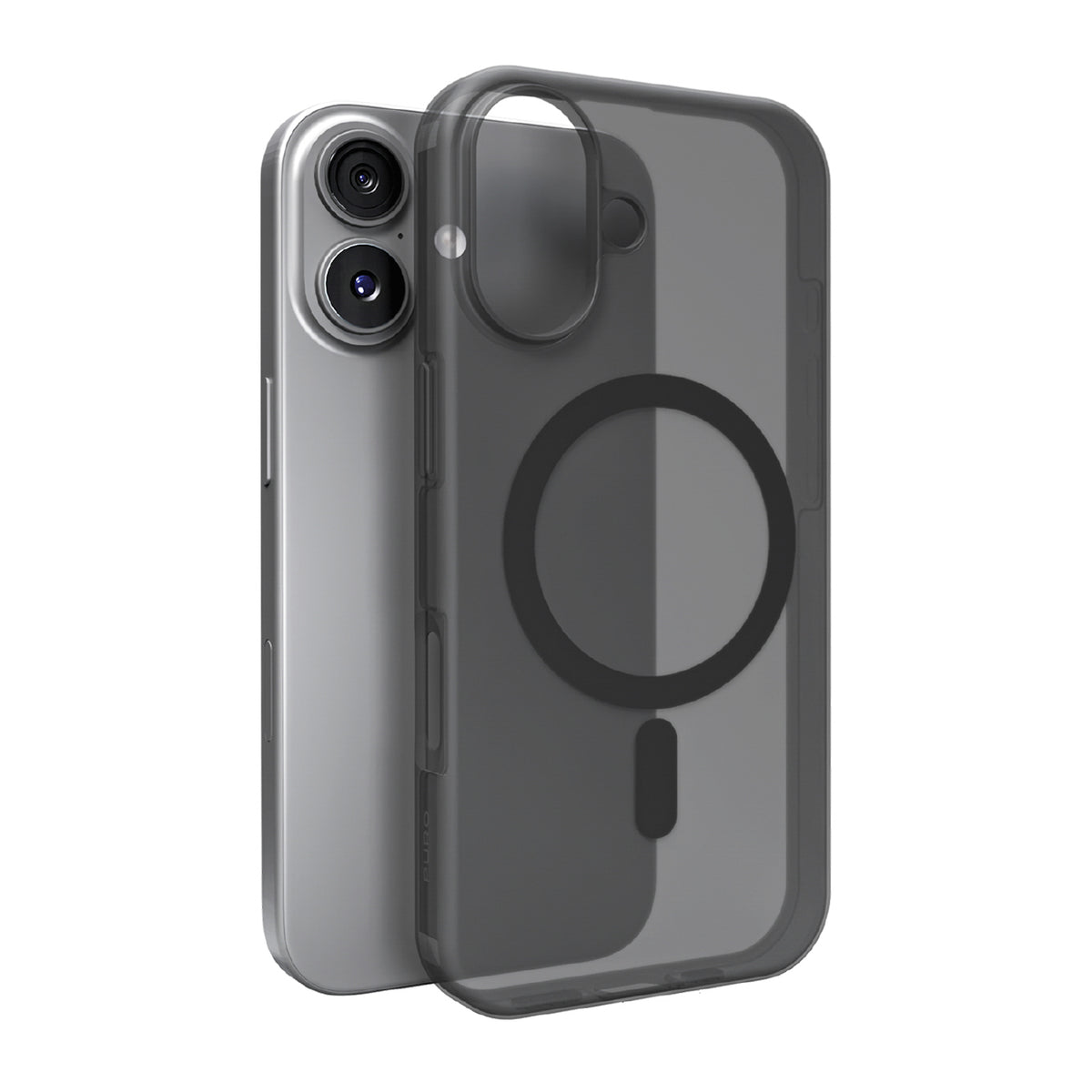Husa Puro Daylight Magsafe Compatible Silicone pentru iPhone 17 - Translucent Negru