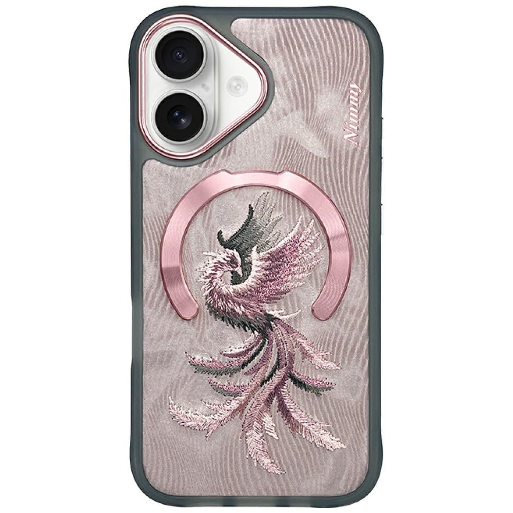 Husa Nimmy Magnetic Fantasy Animal Magsafe iPhone 16 - Roz auriu