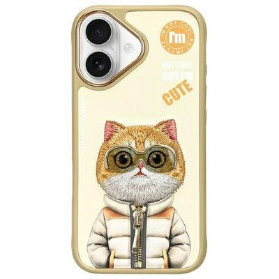 Husa Nimmy Cool&Cute 2.0 Cat pentru iPhone 16 - Verde