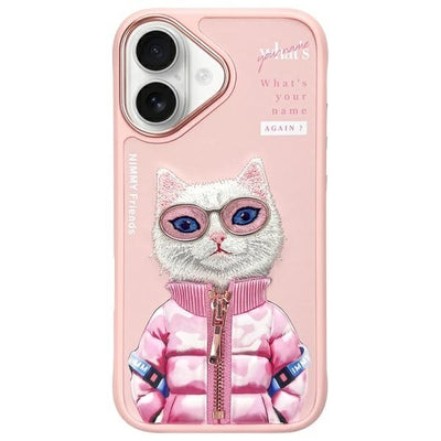 Husa Nimmy Cool&Cute 2.0 Cat pentru iPhone 16 - Roz
