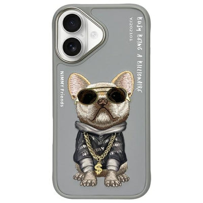 Husa Nimmy Glasses Cool Dog iPhone 16 - Gri