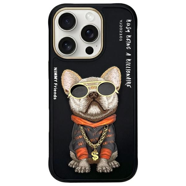 Husa Nimmy Glasses Cool Dog pentru iPhone 16 Pro Max - Negru