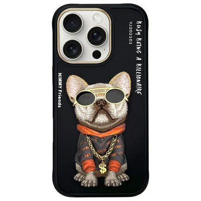Husa Nimmy Glasses Cool Dog pentru iPhone 16 Pro Max - Negru