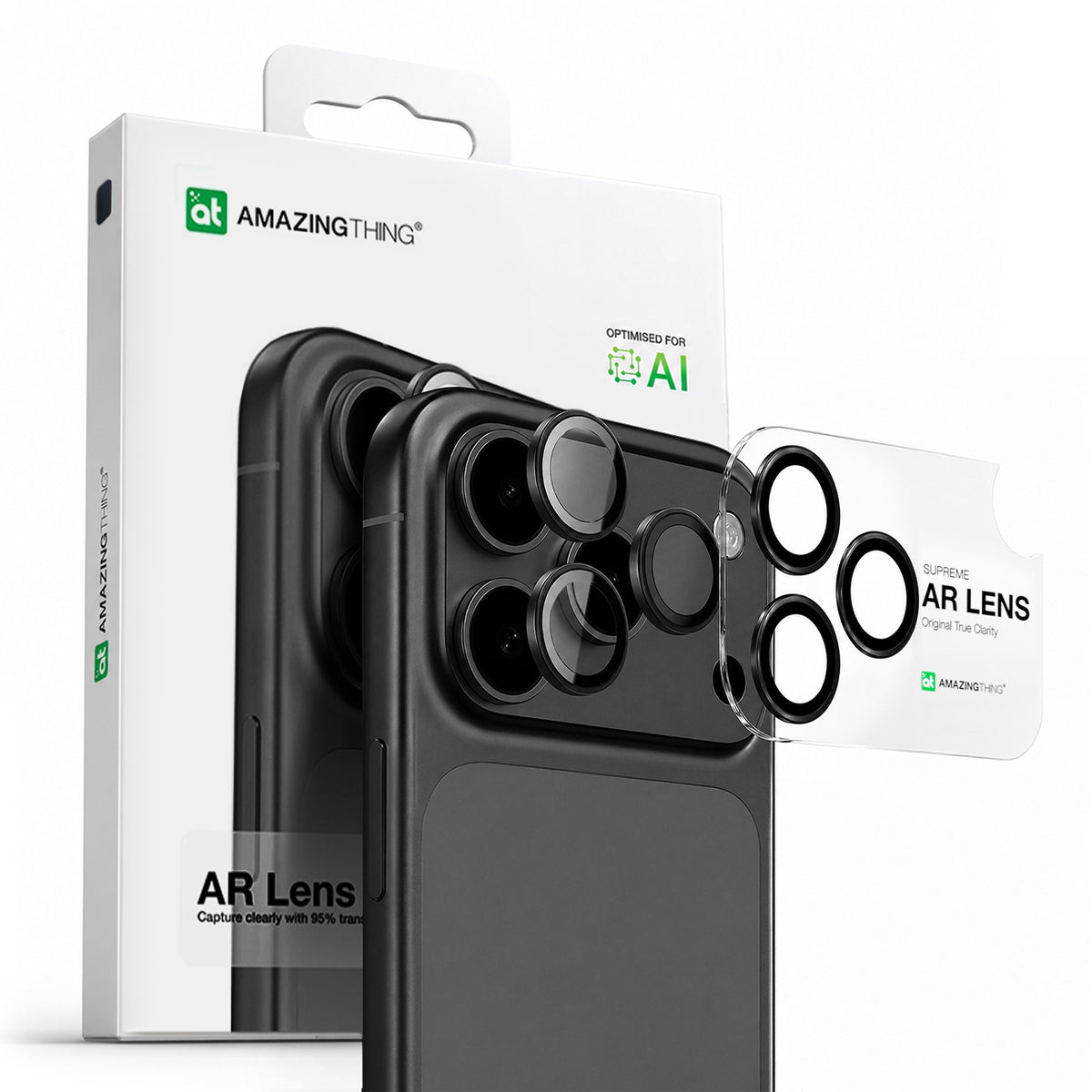 Folie Amazingthing camera pentru iPhone 17 Pro / Pro Max cu Gri Aluminum Frame