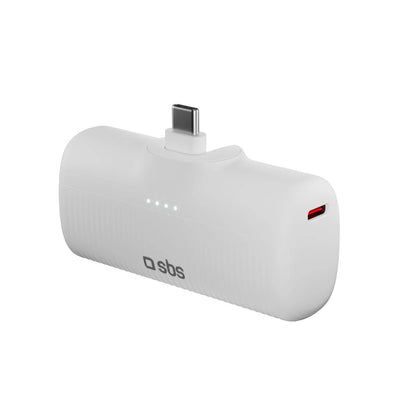 Acumulator extern SBS Ecopower 5000 Mah 10W cu Built-in Usb-c Port - Alb