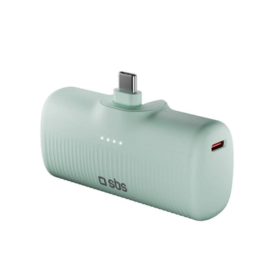 Acumulator extern SBS Ecopower 5000 Mah 10W cu Built-in Usb-c Port - Verde