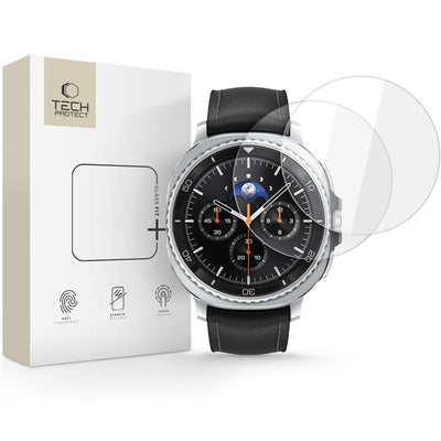 Folie Tech-protect Glass Fit+ 2-pack sticla pentru Samsung Galaxy Watch 8 Classic 46 Mm - Transparent