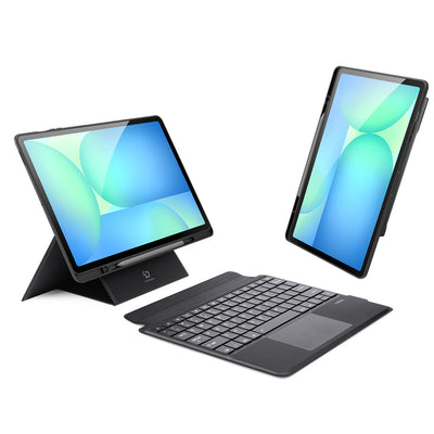 Husa Z Klawiaturą Dux Ducis (DK Series) Na Samsung Tab S10 FE+ (Plus) Z Podświetleniem - Negru