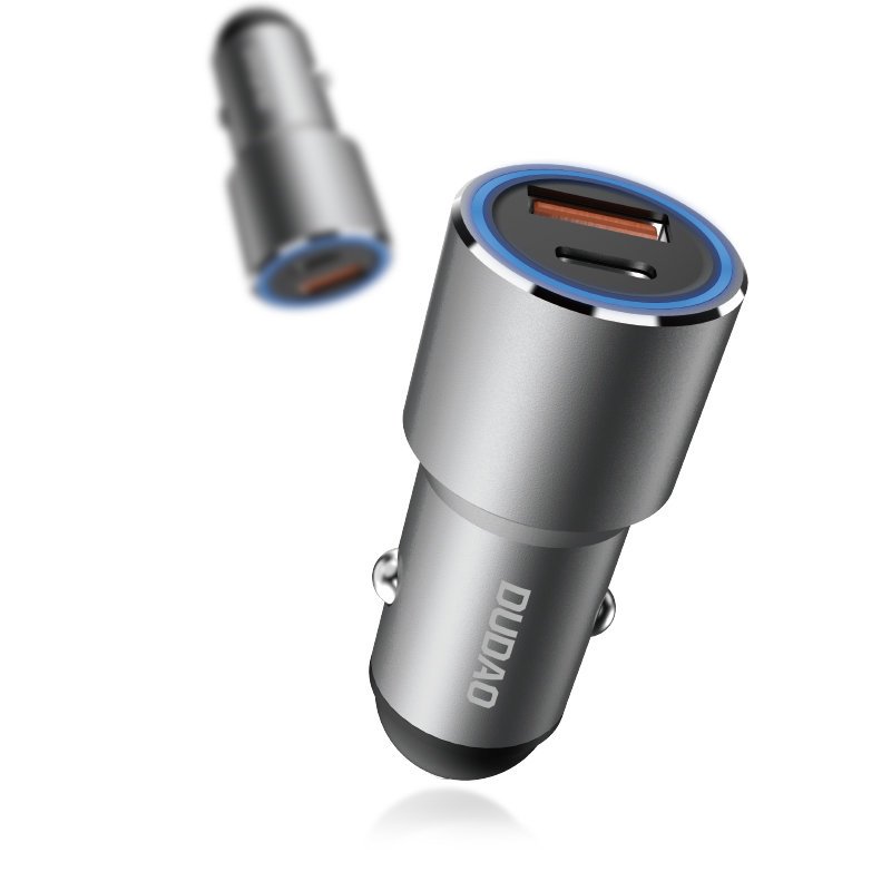 Incarcator auto Dudao USB / USB Type C Power Delivery Quick Charge 22.5 W Gri (R4pq)