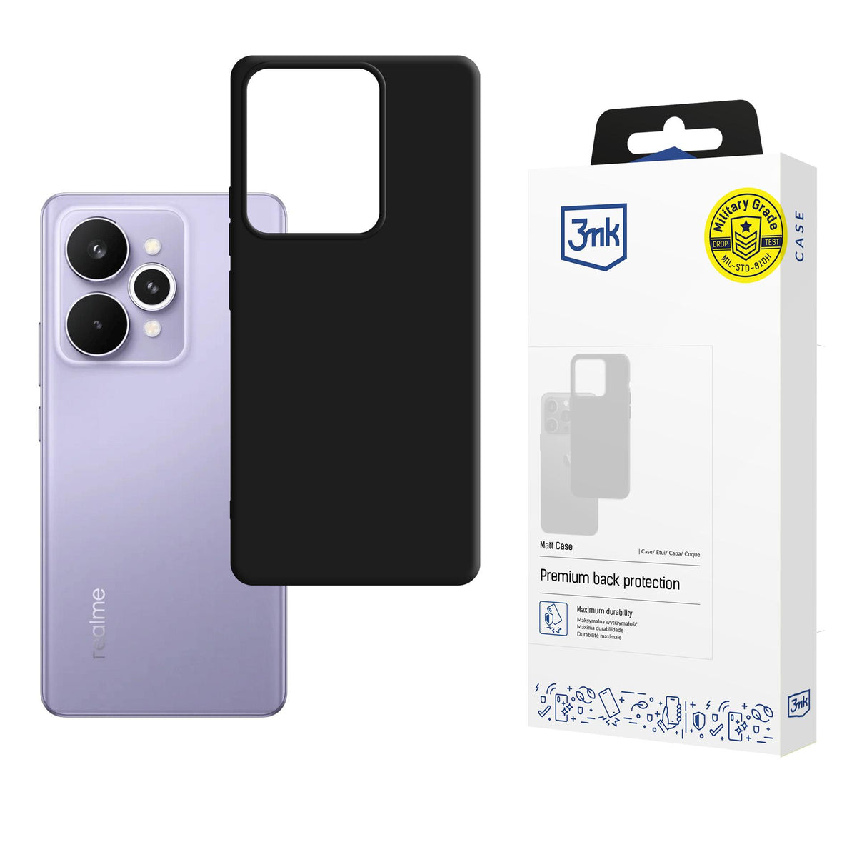 Husa 3mk Matt pentru Realme 15 5G / 15 Pro 5G - Negru