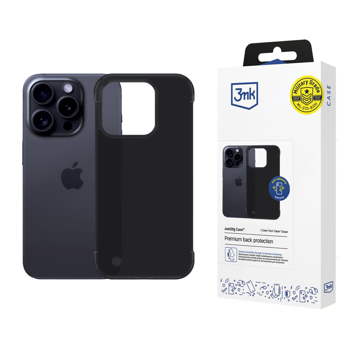 Husa 3mk Matt pentru Apple iPhone 14 Pro - Matte Negru