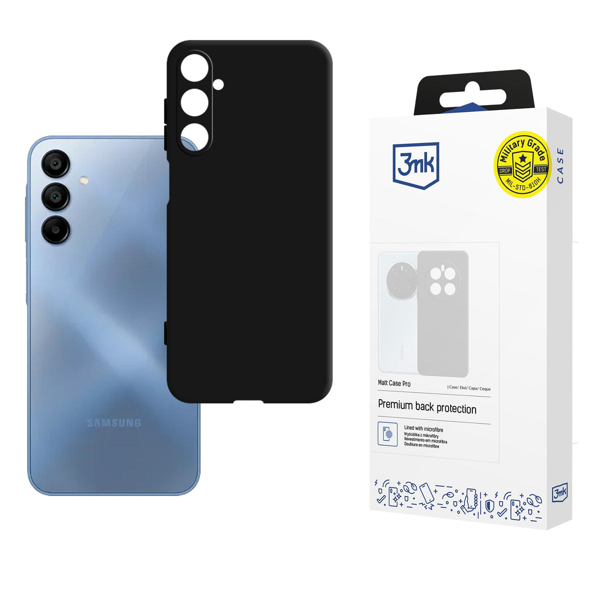 Husa 3mk Matt Pro pentru Samsung Galaxy A15 5G - Matte Negru