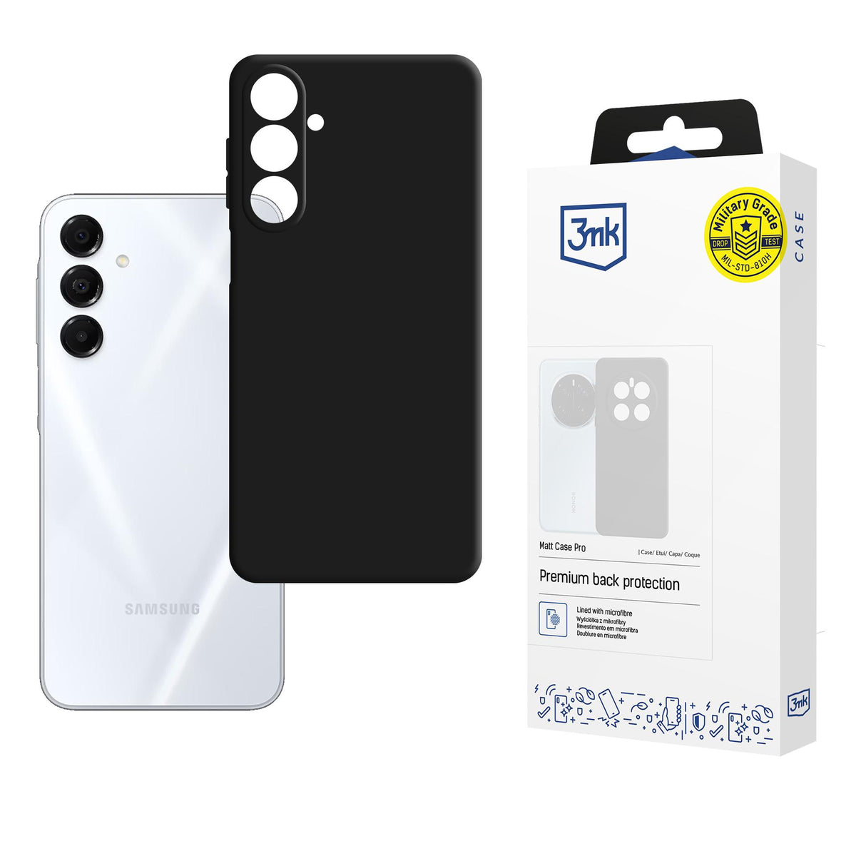 Husa 3mk Matt Pro pentru Samsung Galaxy A17 5G - Matte Negru