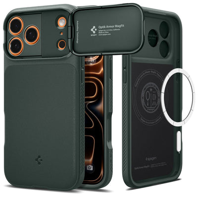 Husa Spigen Optik Armor Magsafe pentru iPhone 17 Pro - Verde