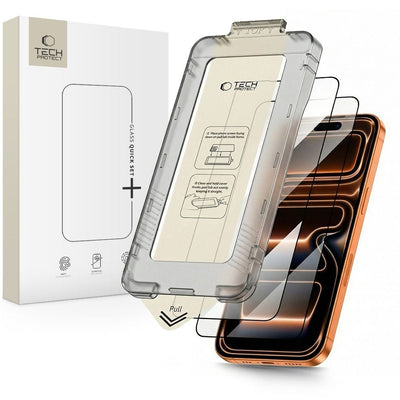 Folie Tech-protect Quick Set+ 2-pack sticla pentru iPhone 17 Pro - Negru