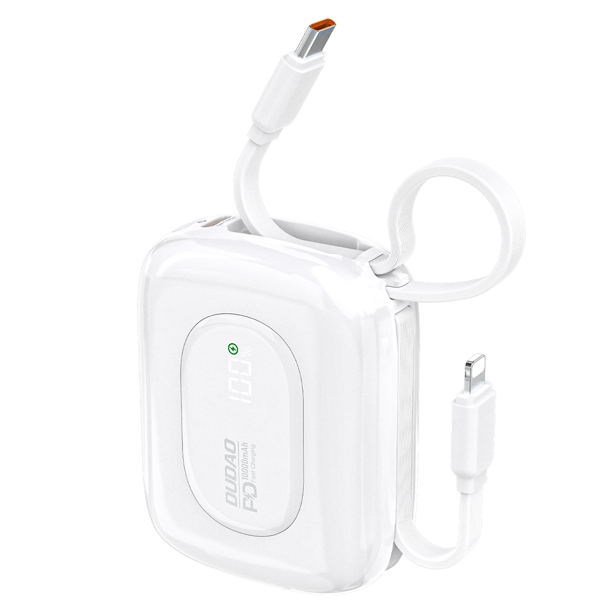 Cablu Dudao K32 22.5W 10000 Mah Acumulator extern cu Built-in Usb-c/ Lightning - Alb