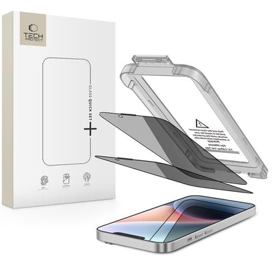 Folie Tech-protect Quick Set Spy+ Privacy Glass 2-pack pentru iPhone 13 / 13 Pro / 14 / 16e / 17e