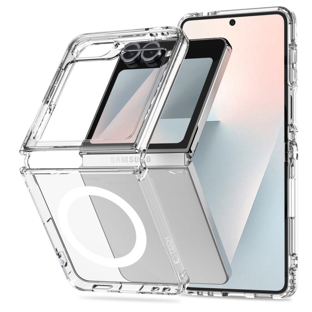 Husa Tech-protect Flexair Hybrid Magsafe pentru Samsung Galaxy Z Flip 6 / 7 FE - Transparent