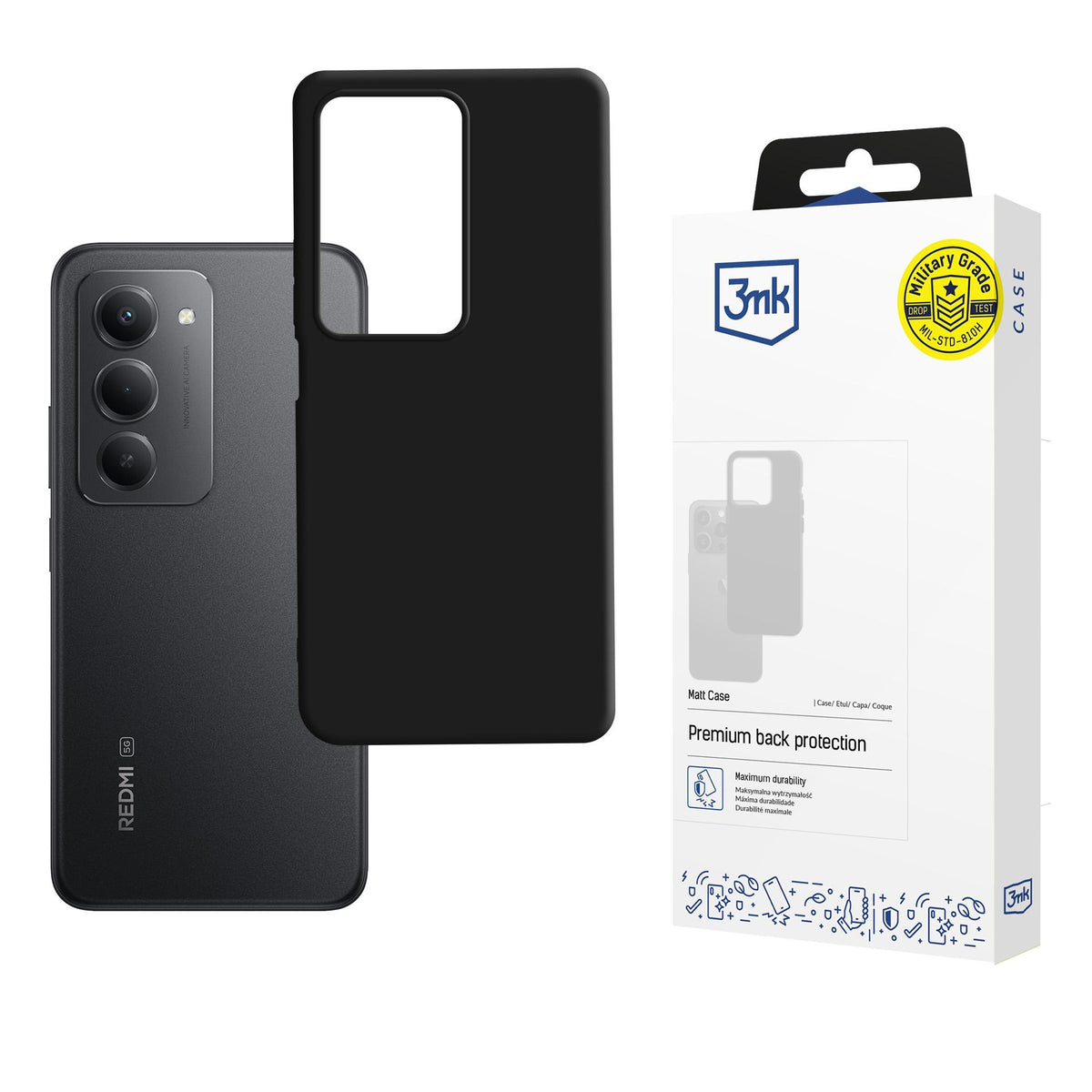 Husa 3mk Matt pentru Xiaomi Redmi 15 5G - Negru