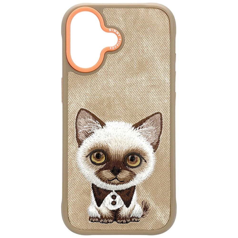 Husa Nimmy Big Eyed Pet 2.0 Cat pentru iPhone 17 - Bej