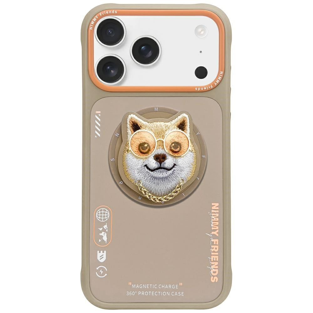 Husa Nimmy Glasses Cool Nag Magsafe pentru iPhone 17 - Bej