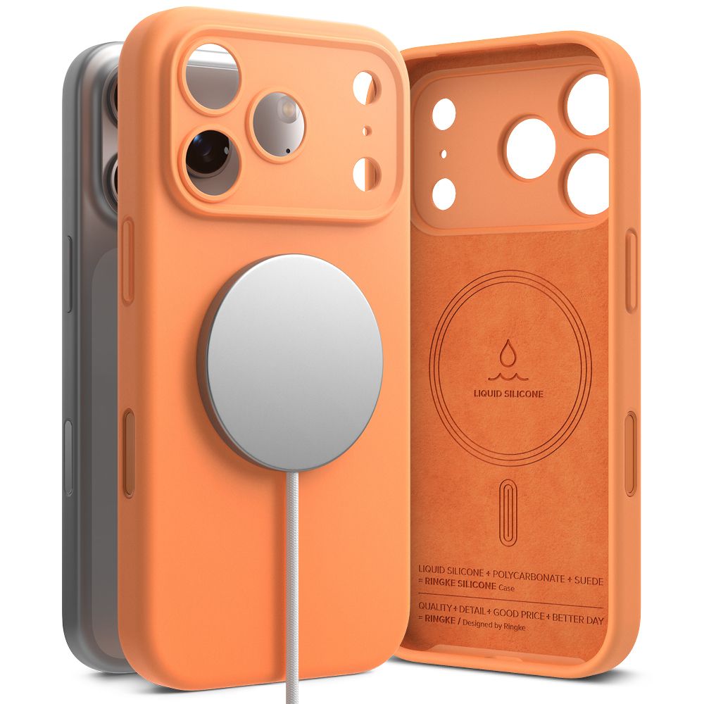 Husa Ringke Silicone Magnetic Magsafe pentru iPhone 17 Pro Max - Portocaliu